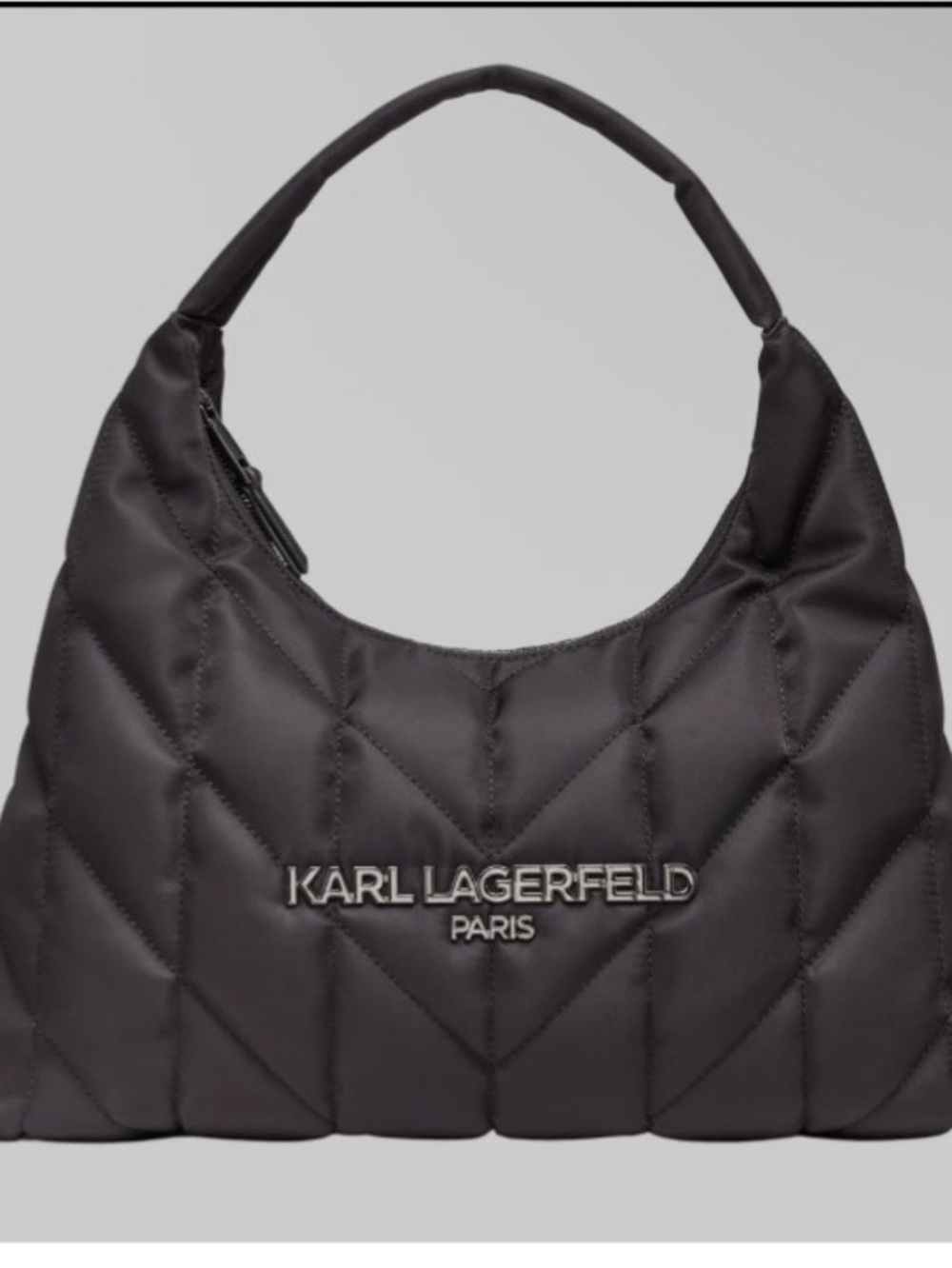 Karl Lagerfeld Voyage Quilted Shoulder Hobo Logo Bag